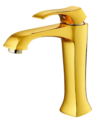 195 mm hochgoldene Waschbeckenarmaturen mit langem Hals, rostfrei