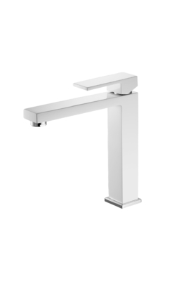 Zeitgenössische weiße hohe Waschbecken Wasserhähne Toilettenarmaturen Keramikscheibe Design
