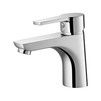 Chrom-Finish, Zinkgriff, Waschbeckenhahn, moderner Wasserhahn, 137 mm Höhe