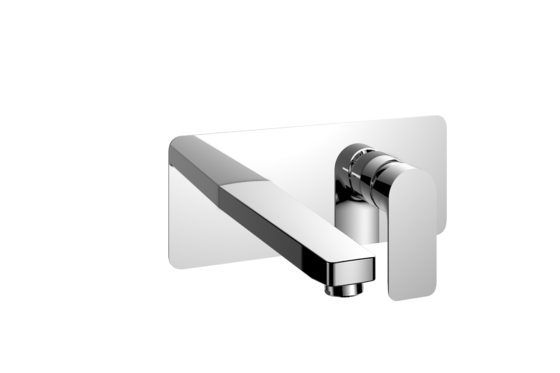 Wandmontierte Wannenmischbatterie aus poliertem Chrom