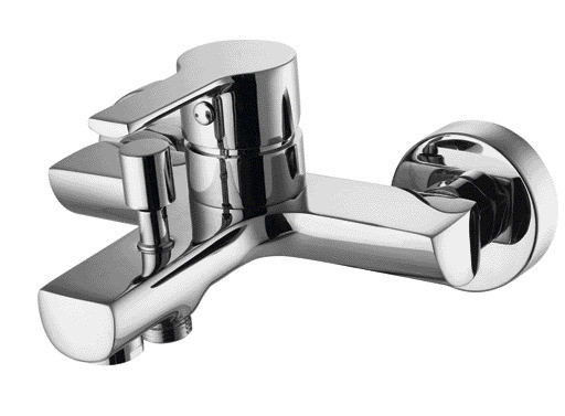 Verchromte Einhand-Wannenbatterie ohne Handbrause und ohne Brausehalter