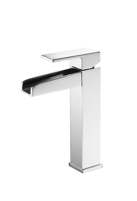 Chrome überzog Wasserfall-Badezimmer-Hähne für angebrachtes Oberflächenbecken