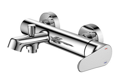 35mm einzelner Griff keramischer Patronen-an der Wand befestigter Bad-Hahn-Chromes