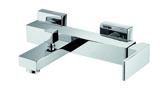 Chrom 25 mm Kartuschen-Duscharmatur, unterer Wasserhahn, quadratisch, Badewannen-Duschmischer
