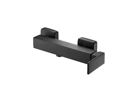 Fingerabdruckfreier, mattschwarzer Wannenmischer, an der Wand montierte, quadratische Duschmischbatterien