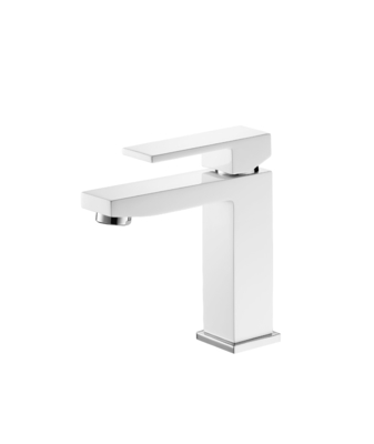 Stromlinienförmiges Design Waschbecken Wasserhahn Weiß Messing Mischbatterie mit 25 mm Kartusche