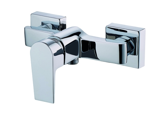 Tropfwassergeschützter, minimalistischer Badezimmer-Duschmischer, Wandmontage, Chrom-Finish