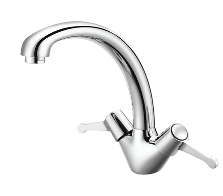 Langlebiger, moderner Waschraum-Wasserhahn mit zwei Griffen, rostbeständig
