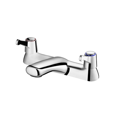 Zeitgenössischer Wasserhahn mit zwei Griffen, 228 mm Länge, Centerset-Badarmatur