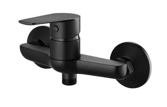Brause-Mischbatterie Cold Hot Tap Messing Einhebel Schwarz matt