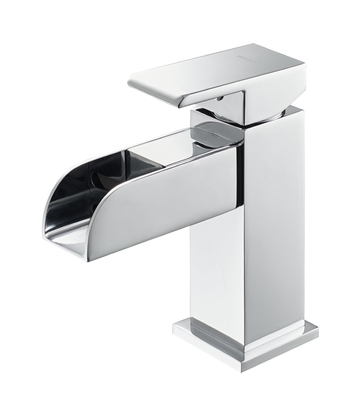 Wasserfall-Waschbecken-Wasserhahn LED-Licht Warm- und Kaltwasserversorgung
