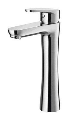 Waschbecken-Hahn aus verchromtem Messing, heißes und kaltes Mischwasser