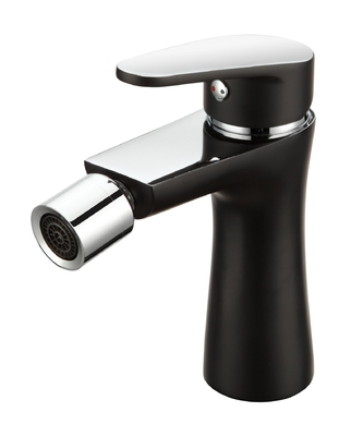 Einloch-Bidethahn aus klassischem Messing, schwarz, mit 35-mm-Keramikscheibe