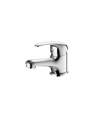 Moderner heißer und kalter Wasserhahn aus Messing für das Badezimmer mit einem Griff, Chrom