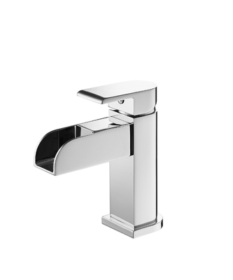 Badwaschbecken Wasserhahn Deck Montage Einfach Hebel Wasserfall Becken Mixer Wasserhahn LED Einfachloch Chrom
