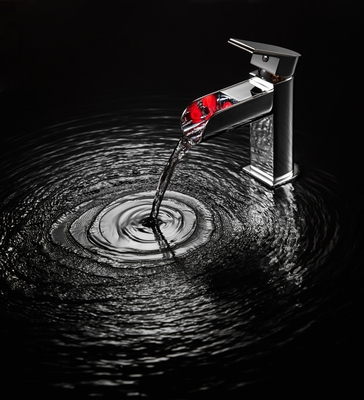 Badwaschbecken Wasserhahn Deck Montage Einfach Hebel Wasserfall Becken Mixer Wasserhahn LED Einfachloch Chrom