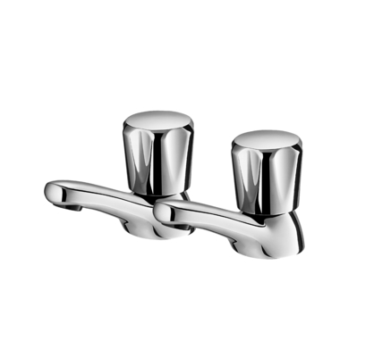Traditionelle viktorianische Paare Becken-Hähne für Badezimmer sinken heißes und kaltes 1/2“ Bad-Messinghahn, poliertes Chrome stellte von 2 ein