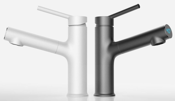 Ziehen Sie Digitalanzeigenbeckenhahn Einhebelmischer-Hahn-Badezimmer für Wanne aus